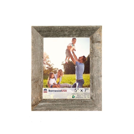 Rustic Farmhouse Reclaimed 5x7 Picture Frame (Weathered Gray)